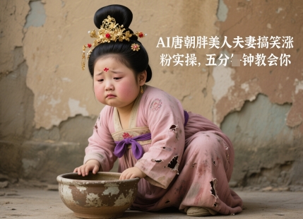 AI唐朝胖美人夫妻搞笑涨粉实操，五分钟教会你竹川轻创网-专注分享网络创业项目落地实操课程 – 全网首发_高质量创业项目输出竹川轻创网