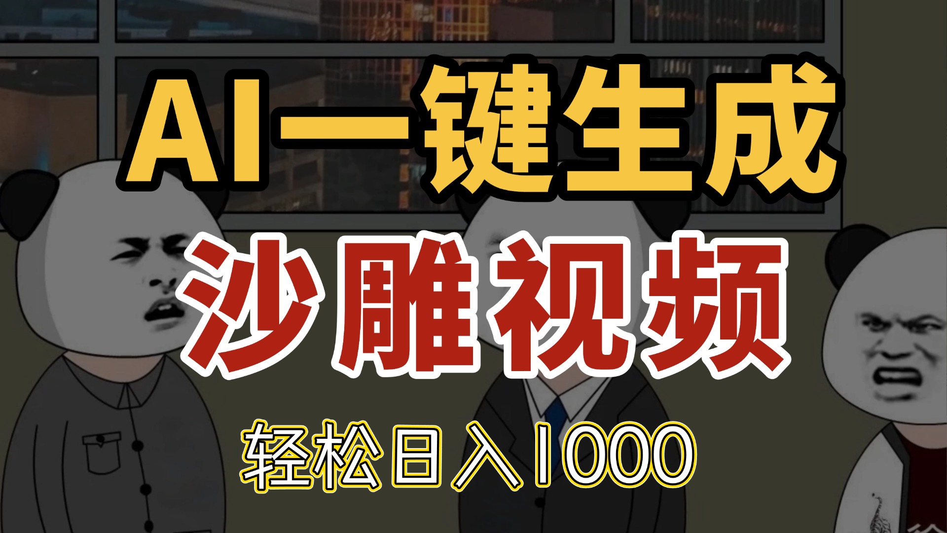 AI一键生成沙雕视频，一条视频千万播放，轻松日入1000竹川轻创网-专注分享网络创业项目落地实操课程 – 全网首发_高质量创业项目输出竹川轻创网