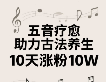 古法五音养生教程，五音疗愈的视频的制作方法，2-4小时就能学会，作者10天涨粉10W竹川轻创网-专注分享网络创业项目落地实操课程 – 全网首发_高质量创业项目输出竹川轻创网