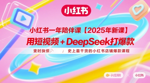小红书一年陪伴课【2025年新课】，用短视频+deepSeek打爆款，史上最干货的小红书店铺爆款课程竹川轻创网-专注分享网络创业项目落地实操课程 – 全网首发_高质量创业项目输出竹川轻创网
