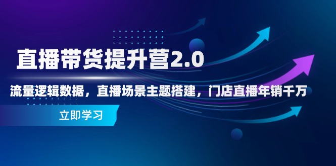 直播带货提升营2.0：流量逻辑数据，直播场景主题搭建，门店直播年销千万竹川轻创网-专注分享网络创业项目落地实操课程 – 全网首发_高质量创业项目输出竹川轻创网