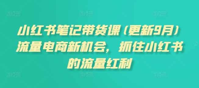 小红书笔记带货课(更新25年4月)流量电商新机会，抓住小红书的流量红利竹川轻创网-专注分享网络创业项目落地实操课程 – 全网首发_高质量创业项目输出竹川轻创网