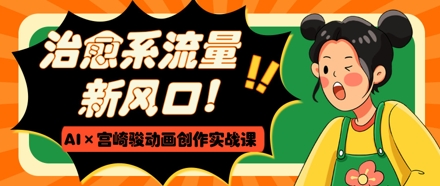 治愈系流量新风口，AI+宫崎骏动画创作实战课，从0到1打造爆款视频竹川轻创网-专注分享网络创业项目落地实操课程 – 全网首发_高质量创业项目输出竹川轻创网