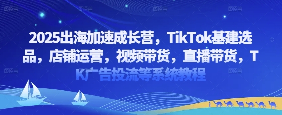 2025出海加速成长营，TikTok基建选品，店铺运营，视频带货，直播带货，TK广告投流等系统教程竹川轻创网-专注分享网络创业项目落地实操课程 – 全网首发_高质量创业项目输出竹川轻创网